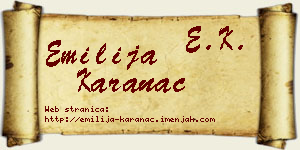 Emilija Karanac vizit kartica